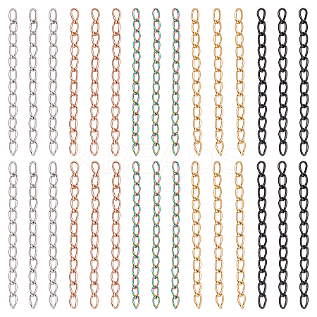 100Pcs 5 Colors 304 Stainless Steel Curb Chains Extender STAS-UN0038-15B-1