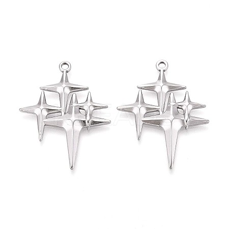 304 Stainless Steel Pendants STAS-T065-05P-1