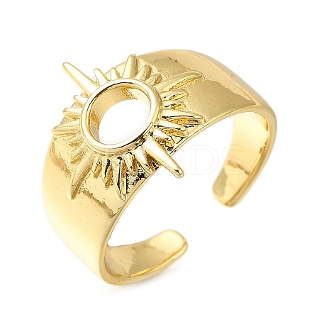 Rack Plating Brass Open Cuff Rings for Women RJEW-M022-25G-1