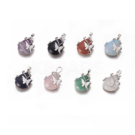 Natural & Synthetic Mixed Stone Pendants G-K296-B-1
