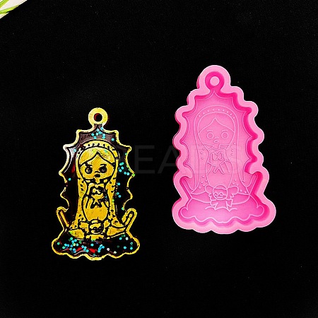 Mother's Day Mother Hug Baby Silicone Pendant Molds AJEW-M221-03C-1