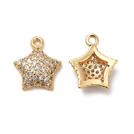 Plating Brass Micro Pave Cubic Zirconia Pendants KK-B074-45G-1