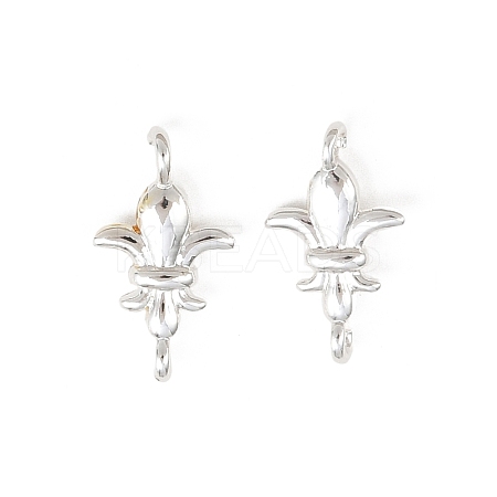Brass Fleur De Lis Connector Charms KK-H524-04S-1