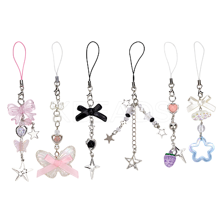 6Pcs Resin Pendant Decorations AJEW-HY0002-08-1