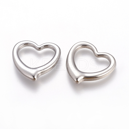 Tarnish Resistant Handmade Valentines Day Gifts Ideas for Him 201 Stainless Steel Open Heart Pendants STAS-Q114-1