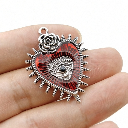 Gothic Style Alloy Resin Pendants X-PW-WGE8991-01-1