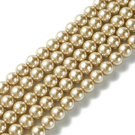 Eco-Friendly  Dyed Glass Pearl Round Beads Strands HY-A002-8mm-RB021-1