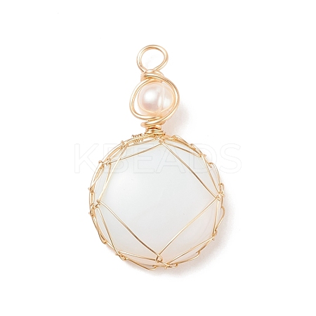 Opalite Pendants PALLOY-JF01556-06-1