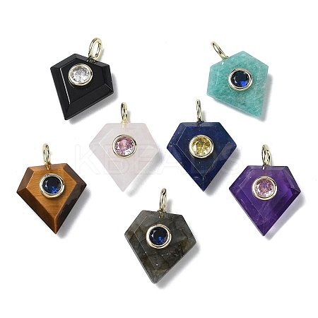 Natural Mixed Stone Faceted Pendants G-F819-03G-1