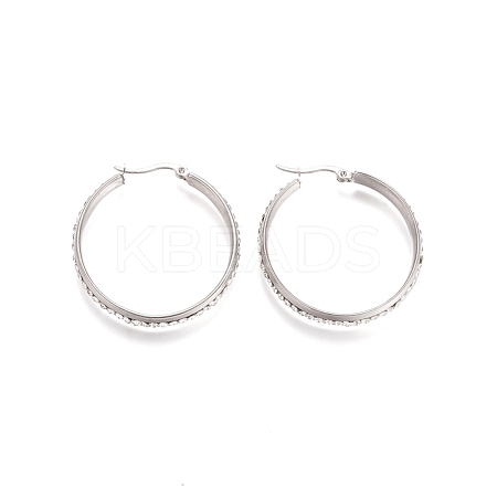 304 Stainless Steel Geometric Hoop Earrings for Women STAS-D171-33C-P-1