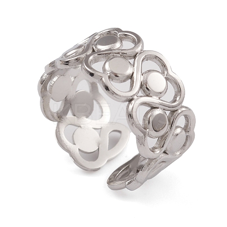 Non-Tarnish 304 Stainless Steel Cuff Rings RJEW-G285-77P-1