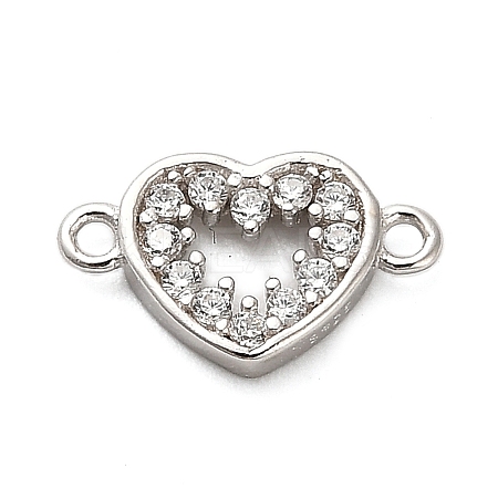 925 Sterling Silver Micro Pave Cubic Zirconia Connector Charms STER-U009-03P-02-1