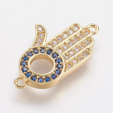 Brass Micro Pave Cubic Zirconia Links ZIRC-G103-24G-1