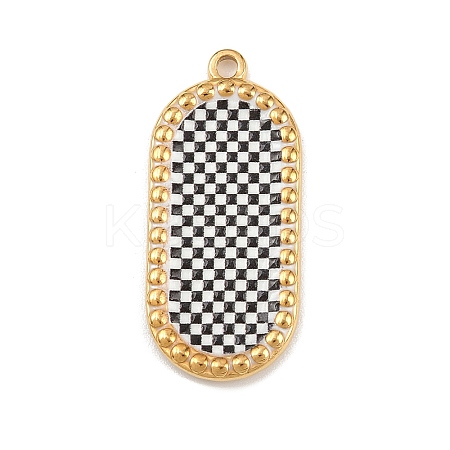Printed 304 Stainless Steel Pendants STAS-C146-08G-01-1