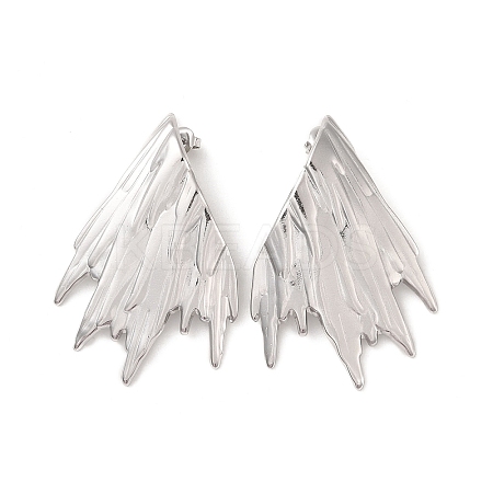 Non-Tarnish Wing 304 Stainless Steel Stud Earrings for Women EJEW-L272-018P-1