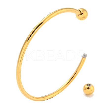 Ion Plating(IP) 304 Stainless Steel Cuff Bangles for Women BJEW-M310-03G-1