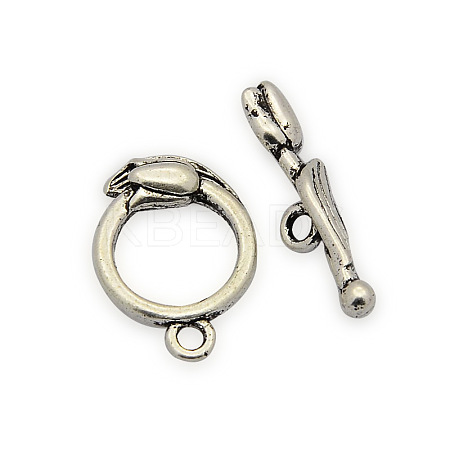 Brass Ring Toggle Clasps KK-J185-33AS-NF-1