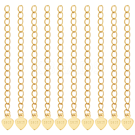 10Pcs 925 Sterling Silver Extender Chains STER-BBC0007-94B-1