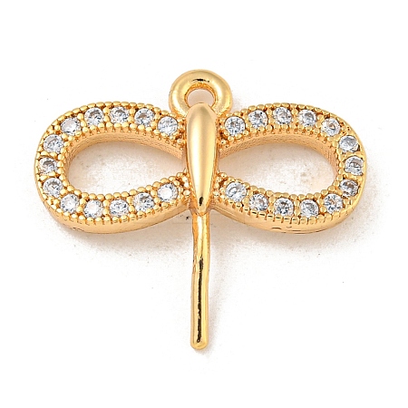 Brass Micro Pave Clear Cubic Zirconia Pendants KK-Z057-03G-1