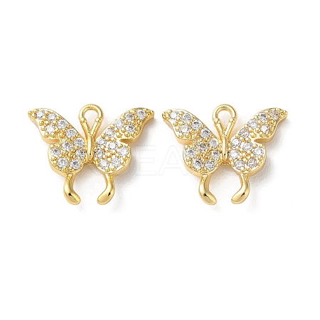 Brass Micro Pave Cubic Zirconia Charms KK-F872-06G-1
