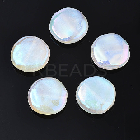 Rainbow Iridescent Plating Acrylic Beads PACR-S221-005-1