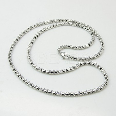 Tarnish Resistant 304 Stainless Steel Necklaces Men's Rolo Chain Necklaces NJEW-H411-95-1