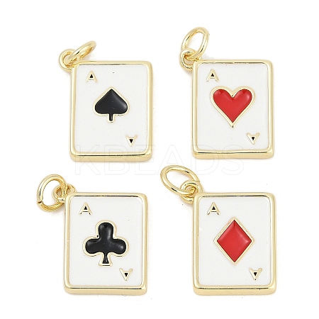 Brass Enamel Charms KK-G522-44G-1