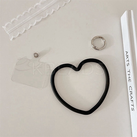 Silicone Love Heart Mobile Straps PW-WG49436-02-1
