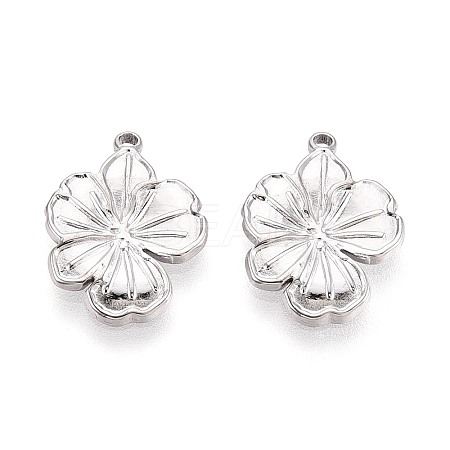 304 Stainless Steel Flower Pendants STAS-T067-55P-1