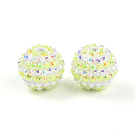 Stripe Pattern Resin AB Rhinestone Round Beads RESI-S313-18x20-13-1