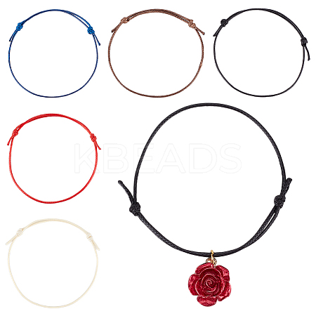 100Pcs 5 Colors Waxed Polyester Cord Bracelets Making BJEW-DR00002-1
