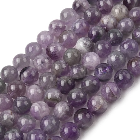 Round Natural Amethyst Beads Strands LS-G-S380-01C-02-1