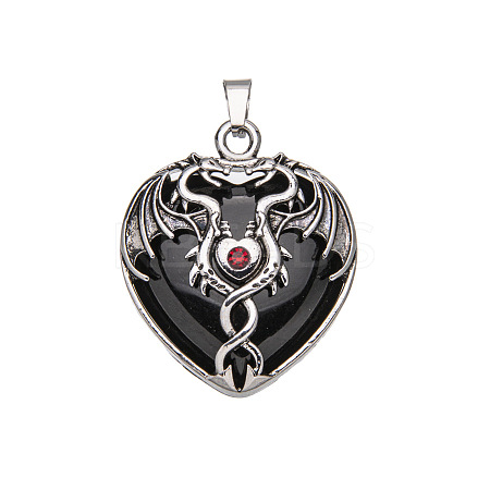 Natural Obsidian Pendants X-PW-WG50940-06-1