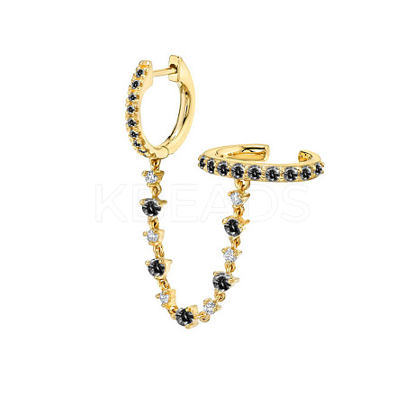 Brass Cubic Zirconia Hoop Earrings FS-WGC777E-08-1