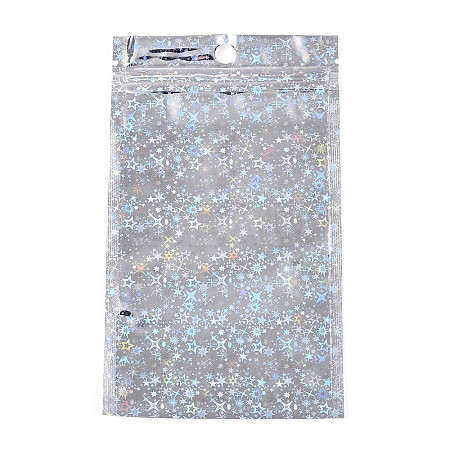 Glitter Holographic Star Plastic Packaging Yin-yang Resealable Bags OPP-N002-02D-1