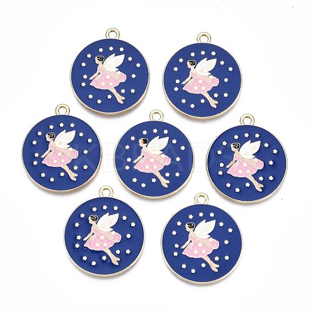 Rack Plating Alloy Enamel Pendants ENAM-N055-081-1