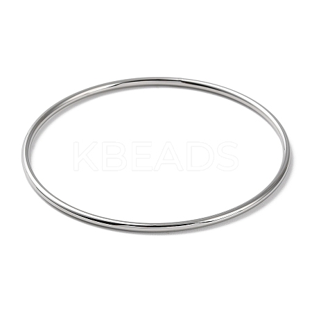 Non-Tarnish 304 Stainless Steel Simple Plain Bangle for Women BJEW-F461-01A-P-1