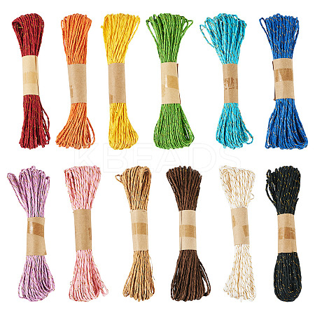 12 Rolls 12 Colors Twisted Straw Paper Cords OCOR-TA0002-96-1