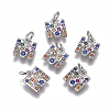 Brass Micro Pave Cubic Zirconia Charms ZIRC-L070-38M-P-1