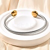 304 Stainless Steel Cuff Bangles BJEW-C091-02A-GP-1