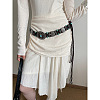 Bohemian Style Alloy & Resin & Imitation Leather Cord Knot Chain Belts FS-WG6C080-02-1