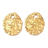 Hammered 304 Stainless Steel Pendants STAS-P424-04G-1