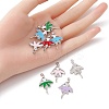 10Pcs 5 Colors Alloy Enamel Pendants ENAM-YW0002-90-4