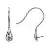 Rhodium Plated Sterling Silver Earring Hooks X-STER-E041-14P-2