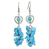 Alloy Heart Dangle Earrings with 304 Stainless Steel Pins EJEW-JE05373-3