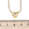 304 Stainless Steel Clear Cubic Zirconia Heart Pendant Necklaces for Women NJEW-Z044-15G-02-5