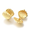 Rack Plating Shell Shape Brass Hoop Earrings EJEW-H016-34G-2