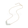Natural Green Aventurine Faceted Round Beaded Arrow Pendant Brass Cable Chain Necklaces NJEW-TA00207-02-4