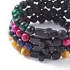 Cross Beads Stretch Bracelets Set for Women BJEW-JB07150-5