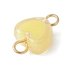 6Pcs 6 Colors Acrylic Bead in Bead Heart Connector Charms PALLOY-JF03342-01-5